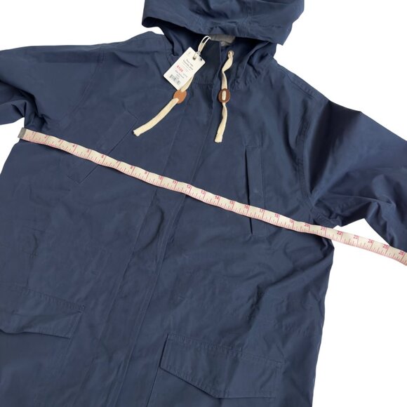 Marine Layer Milie Navy Blue Raincoat Hooded Lightweight Coat Large snap/zip New - Picture 10 of 16